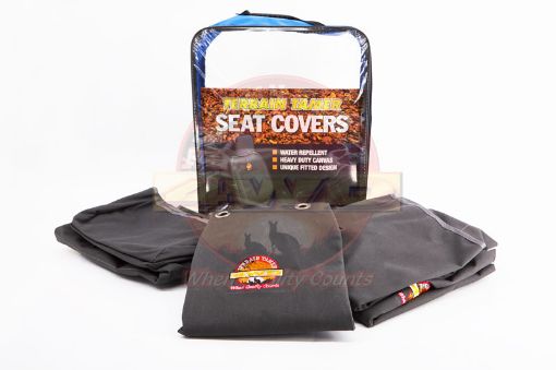 Seat Cover Set Front Bucket + Pass 3/4 Bench Grey Fit For Landcruiser FZJ78, Landcruiser FZJ79, Landcruiser HZJ78 & Landcruiser HZJ79 - Terrain Tamer TTSC791G