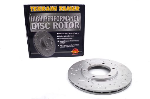T/t Dimpled & Slotted Rotor Front Except 4.2l Efi Fit For Patrol Gq/mq - Terrain Tamer 40206-C7001HP