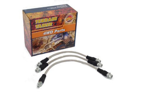 Braided Brake Hose Kit Suit 2" Raised Susp Minus Vsc Fit For Hilux KUN26, Hilux KUN36, Hilux GGN25 & Hilux GGN35 - Terrain Tamer TTBHK05