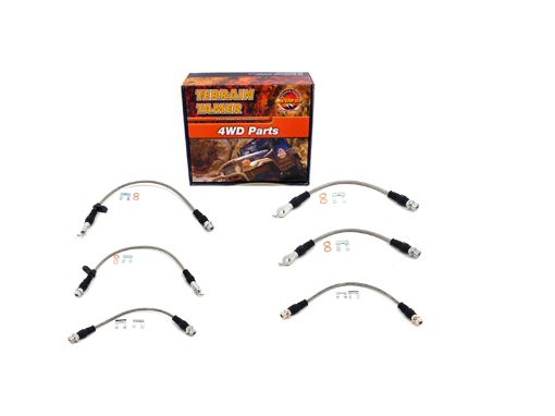 Braided Brake Hose Kit Suit Raised Suspension Fit For Landcruiser URJ200, Landcruiser UZJ200 & Landcruiser VDJ200 – TTBHK08 - Terrain Tamer TTBHK08