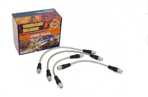 Braided Brake Hose Kit Suit 2" Raised Susp +vsc Fit For Hilux KUN25, Hilux KUN26, Hilux KUN36 & Hilux GGN25 - Terrain Tamer TTBHK06
