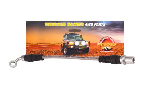 Braided Brake Hose Rear L/H Suits Disc Brake Fit For Landcruiser HDJ80, Landcruiser HDJ81, Landcruiser HZJ70 & Landcruiser HZJ73 - Terrain Tamer 90947-02615BTT
