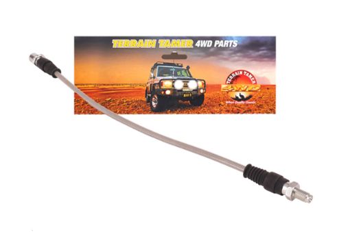Braided Brake Hose Rear Body to Diff Housing +51mm Fit For Landcruiser HZJ70, Landcruiser HZJ73, Landcruiser HZJ75 & Landcruiser FZJ70 - Terrain Tamer 96940-34405BTT