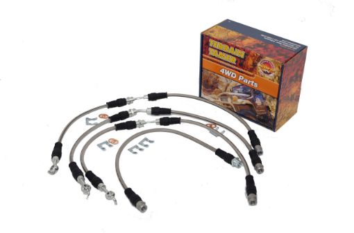 Braided Brake Hose Kit Suit Raised Suspension Fit For BT50 Up & BT50 Ur - Terrain Tamer TTBHK15