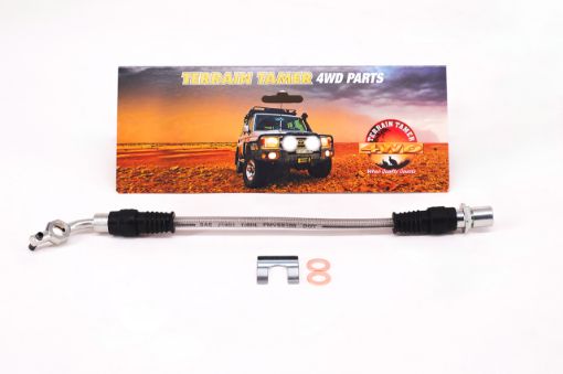 Braided Brake Hose R/H Front Non Abs Fit For Landcruiser HDJ80, Landcruiser HDJ81, Landcruiser HZJ80 & Landcruiser FZJ80 - Terrain Tamer 90947-02613BTT