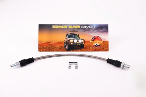 Braided Brake Hose Rear Centre Non Abs +50mm Extended Fit For Landcruiser HDJ80, Landcruiser HDJ81, Landcruiser HZJ80 & Landcruiser FZJ80 - Terrain Tamer 96940-33406BTT
