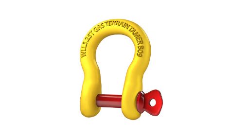 Shackle Bow 3.25t Terrain Tamer Safety Yellow Red Pin - Terrain Tamer TBS3.25