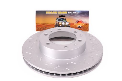 T/t Dimpled & Slotted Disc Rotor Front Fit For Hilux GUN135, 4 Runner GRN210, 4 Runner GRN215 & 4 Runner KZN205 - Terrain Tamer 43512-04052HP