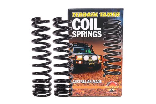 Coil Spring Pair Front Tapered Wire Raise 45-50MM 50-100KG Fit For Landcruiser Prado GDJ250, Landcruiser Prado TJA250, Landcruiser Prado TJH250 & Landcruiser Prado TRJ250 - Terrain Tamer TTCS-2588T