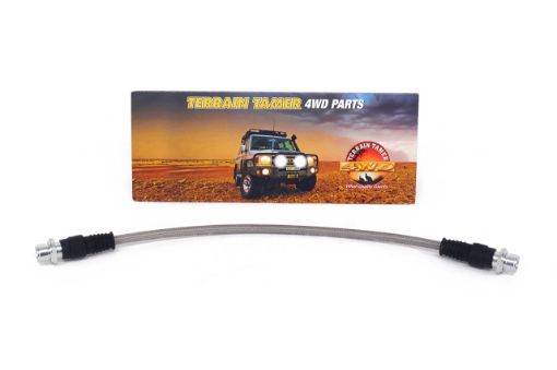 Braided Brake Hose Front Centre No.1 +50mm Fit For Landcruiser GRJ78, Landcruiser GRJ79, Landcruiser GRJ71 & Landcruiser GRJ76 - Terrain Tamer 90947-02G95BTT