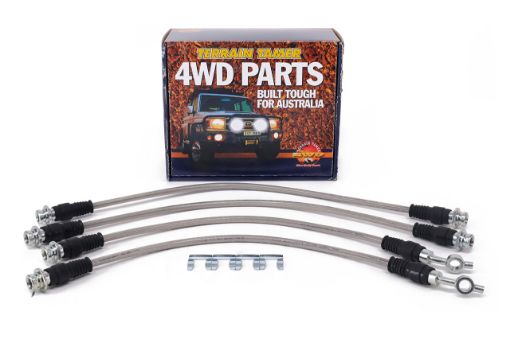 Braided Brake Hose Kit Suit 0-50MM Raised Vehicles Fit For Navara D23 NP300 - Terrain Tamer TTBHK24