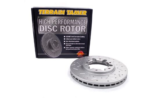 T/t Dimpled & Slotted Rotor Front Except 4.8l Efi Fit For Patrol Gu - Terrain Tamer 40206-VB001HP