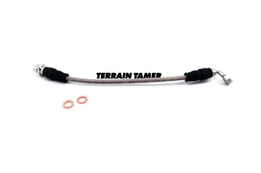 Braided Brake Hose Rear R/H Suits Disc Brake with or W/o Abs Fit For Landcruiser GRJ78, Landcruiser GRJ79, Landcruiser HDJ100 & Landcruiser HZJ105 - Terrain Tamer 90947-02F25BTT