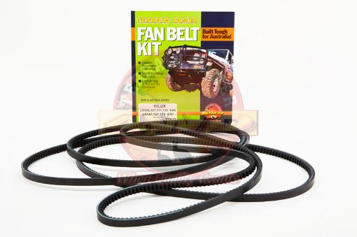 Fan Belt Kit Fan Power Steering & A/c Fit For Hilux LN86, Hilux LN106, Hilux LN107 & Hilux LN111 - Terrain Tamer FBK12