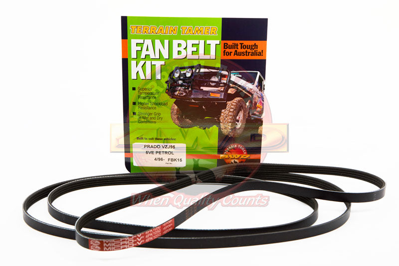 Fan Belt Kit Fan Power Steering & A/c Fit For Prado VZJ95