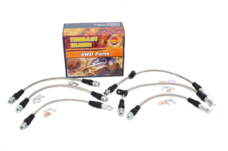 Braided Brake Hose Kit Suit Raised Suspension Fit For Landcruiser URJ200, Landcruiser UZJ200 & Landcruiser VDJ200 – TTBHK09