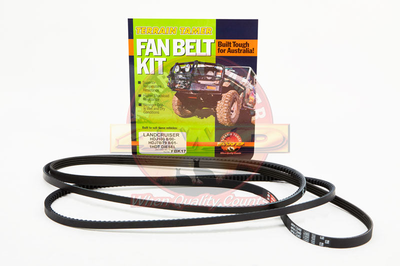 Fan Belt Kit Non Viscous Power Heater Type Ac Belt=1240 Fit For Landcruiser HDJ78, Landcruiser HDJ79 & Landcruiser HDJ100