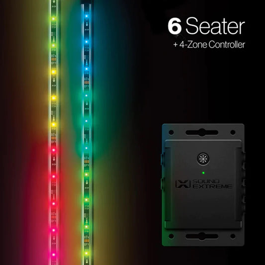 ExtremeStrip 6 Seat Golf Cart Underglows LED Light Strips with 4-Zone LED Controller Included