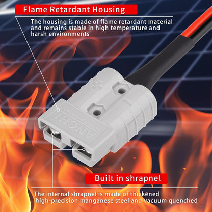 Adapter Cable. Connecting Anderson 50A Plug To XT60 Plug. (1.5M 14AWG)
