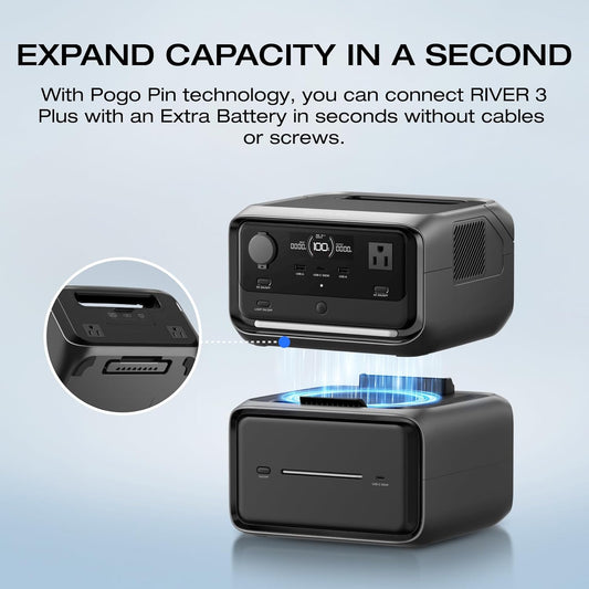 EcoFlow EB600 Extra Lithium Battery pack for River 3 Plus & River 3 Max Plus with 572Wh (47Ah@12V) Power Capacity