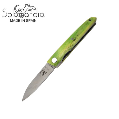 Salamandra Artemis Deep Green Camel Bone N690 Pocket Knife