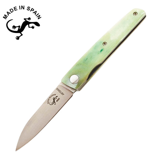 Salamandra Artemis Green Camel Bone N690 Pocket Knife