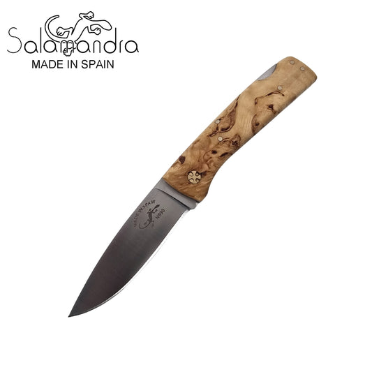 Salamandra Aura Curly Birch N690 Pocket Knife