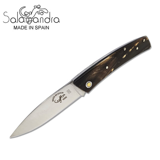 Salamandra Eris Polished Buffalo Horn N690 Pocket Knife