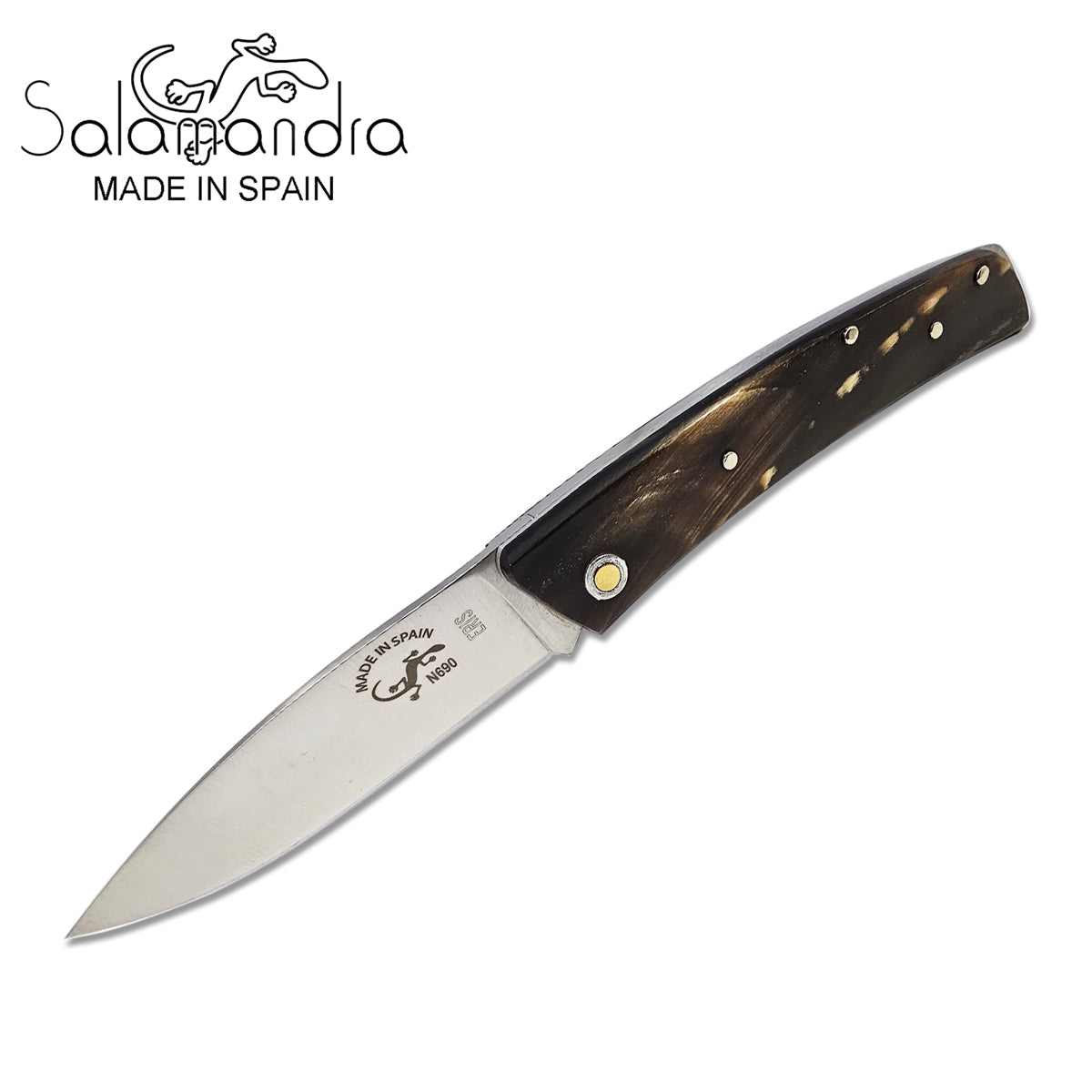 Salamandra Eris Polished Buffalo Horn N690 Pocket Knife