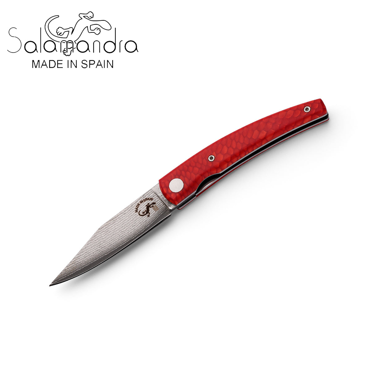 Salamandra Lola Red Juma Damascus Pocket Knife