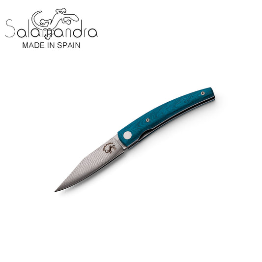 Salamandra Lola Blue Juma Damascus Pocket Knife