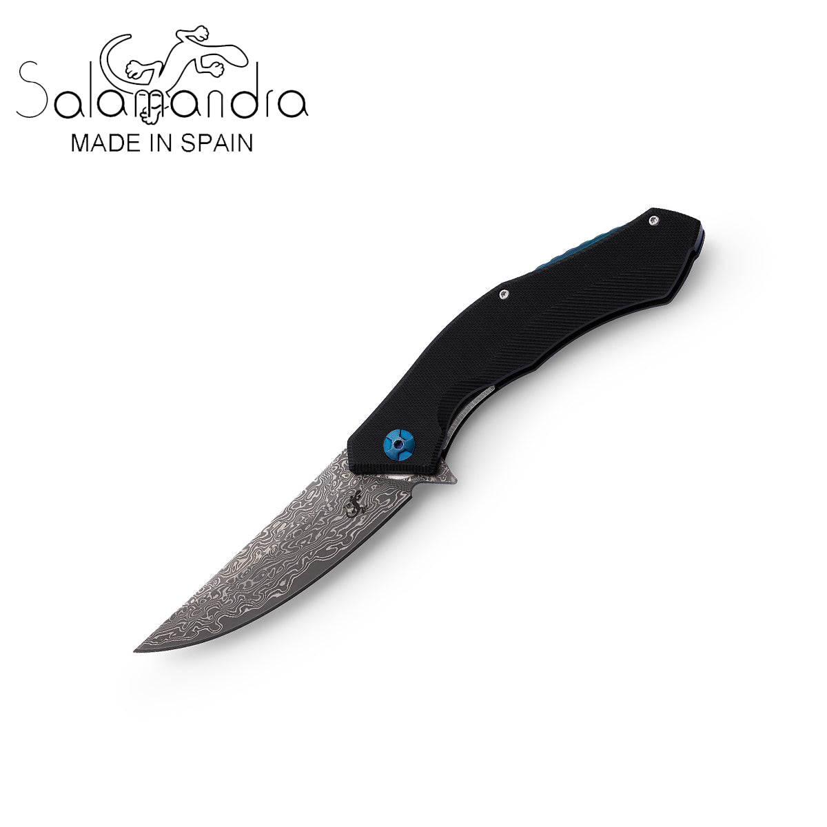 Salamandra Damascus Steel Pocket Knife 210mm