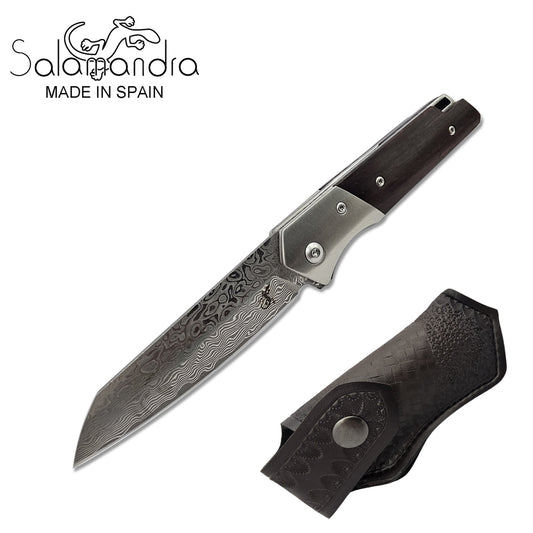 Salamandra Damascus Steel Pocket Knife 200mm