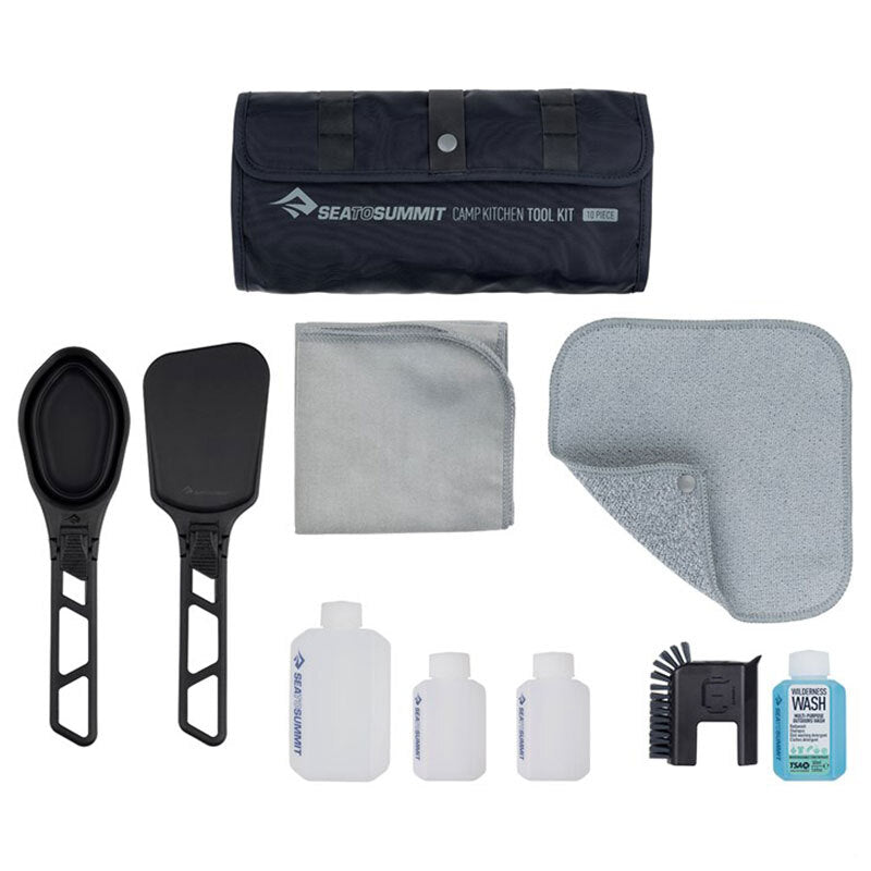 Camp Kitchen Tool Kit - [10 Piece] inc. Soap