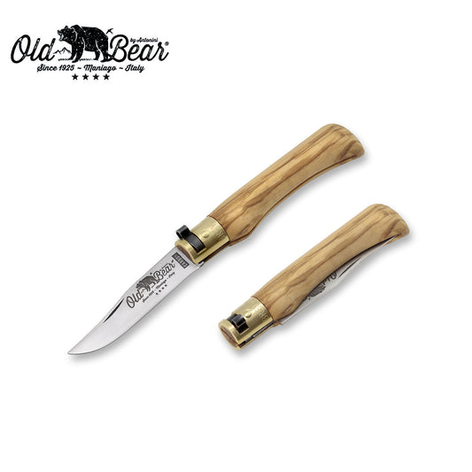 Old Bear Classical Carbon Olive Wood Pocket Knife - S