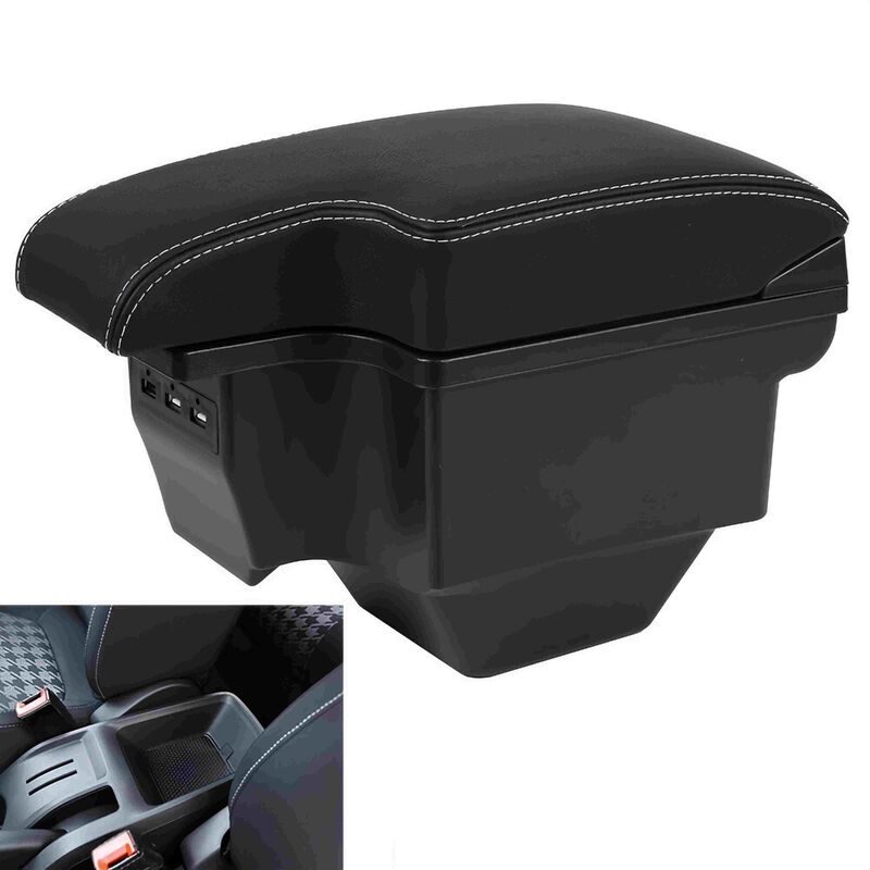Black Armrest Box Fit For MG ZS 2017-2024 Central Consoles Box Arm Rest 3 USB Ports