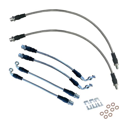 ATI EXTENDED BRAIDED BRAKE LINE KIT - 6 LINE - TOYOTA LANDCRUISER 76 78 79 SERIES NON ABS
