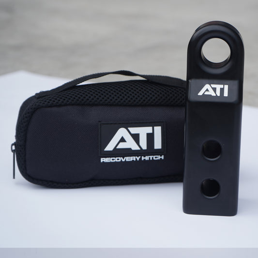 ATI ALLOY RECOVERY HITCH - RED, BLACK AND SILVER