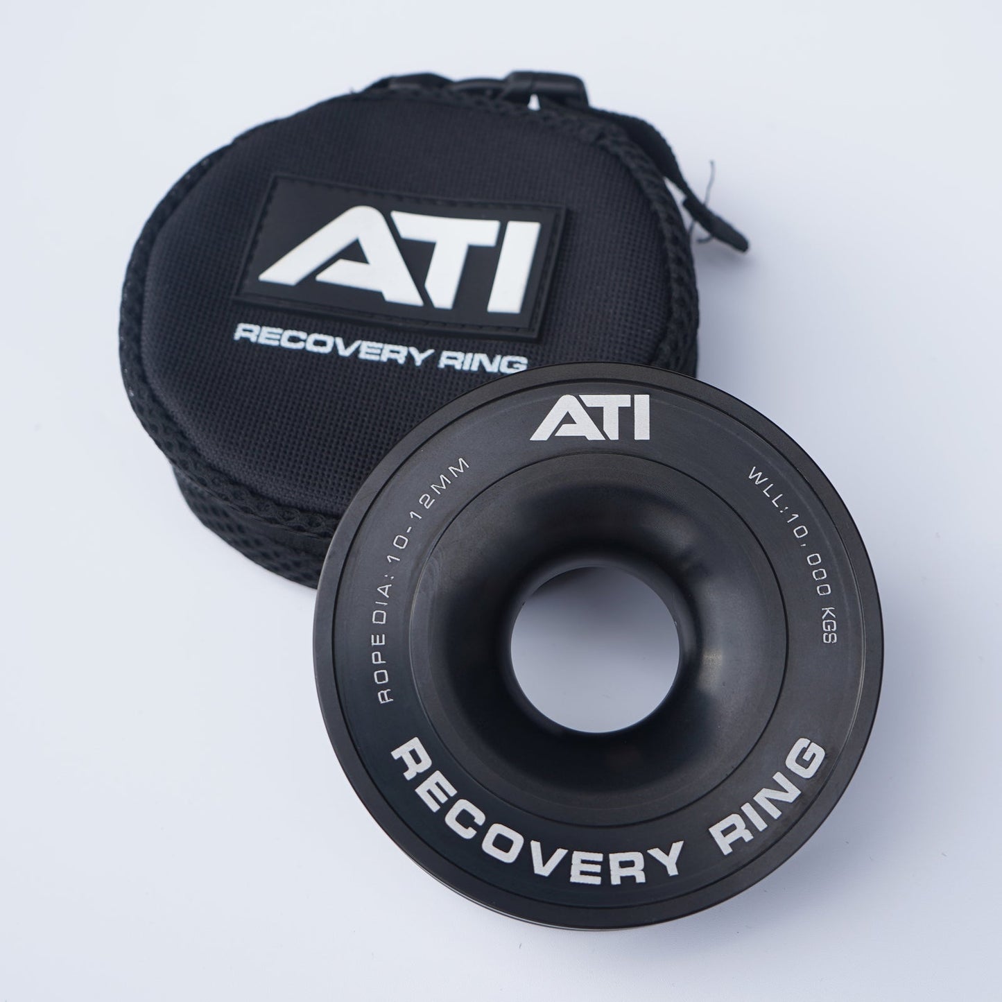 ATI 15,000KG ALLOY RECOVERY RING - BLACK, RED AND SILVER