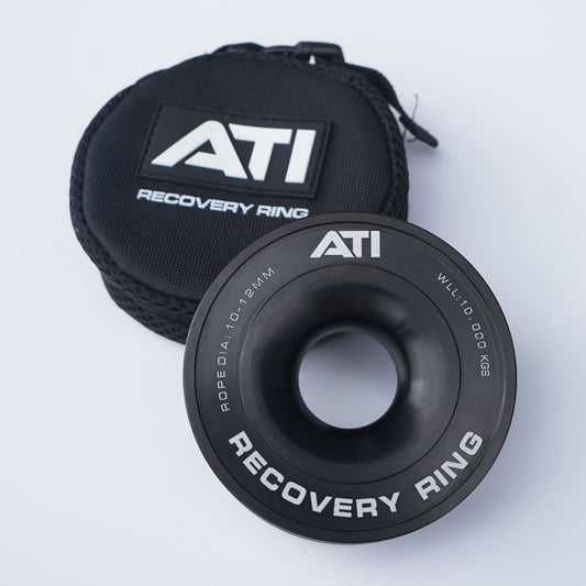 ATI 15,000KG ALLOY RECOVERY RING - BLACK, RED AND SILVER