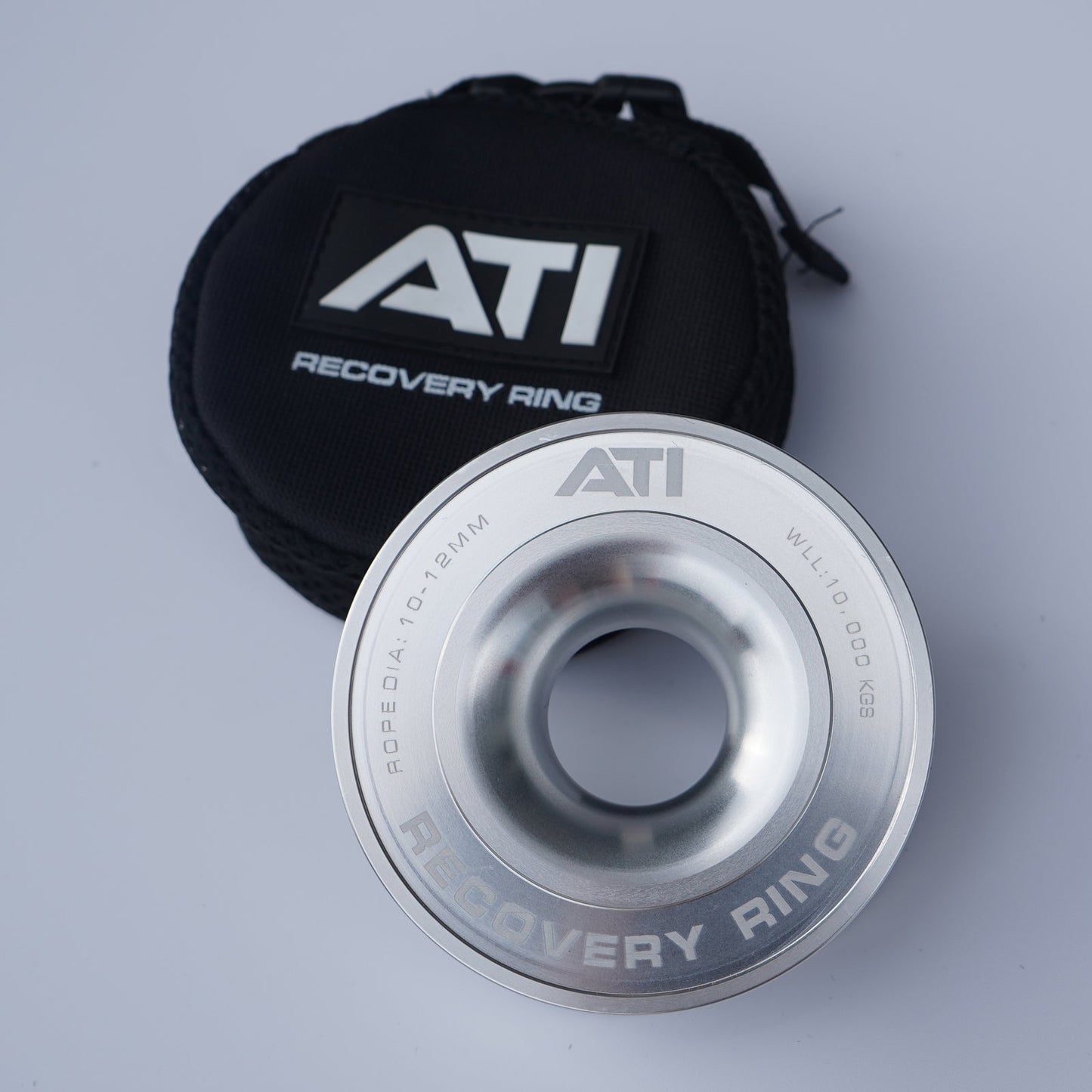 ATI 15,000KG ALLOY RECOVERY RING - BLACK, RED AND SILVER