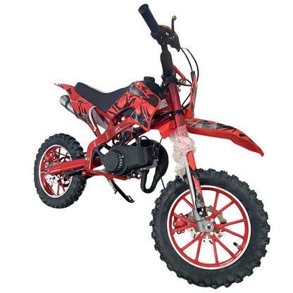 Red Mini Motor Dirt Bike Kids Pocket 2 Stroke Motorbike ATV Twin Exhaust Tip Toys 49cc 2025