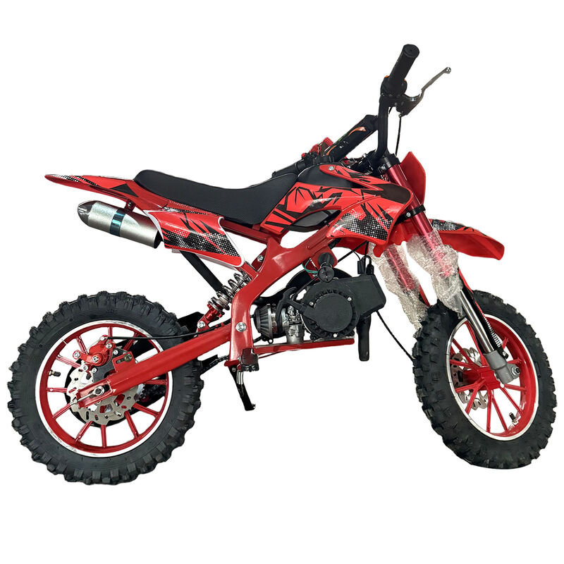 Red Mini Motor Dirt Bike Kids Pocket 2 Stroke Motorbike ATV Twin Exhaust Tip Toys 49cc 2025
