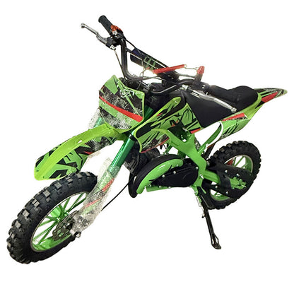 Green Mini Motor Dirt Bike Kids Pocket 2 Stroke Motorbike ATV Twin Exhaust Tip Toys 49cc 2025