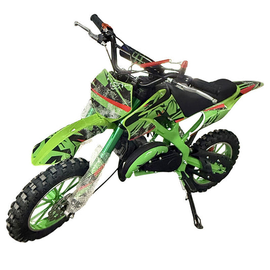Green Mini Motor Dirt Bike Kids Pocket 2 Stroke Motorbike ATV Twin Exhaust Tip Toys 49cc 2025