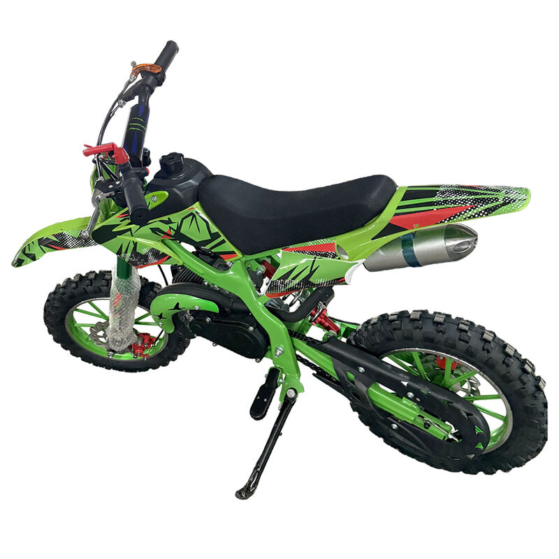 Green Mini Motor Dirt Bike Kids Pocket 2 Stroke Motorbike ATV Twin Exhaust Tip Toys 49cc 2025