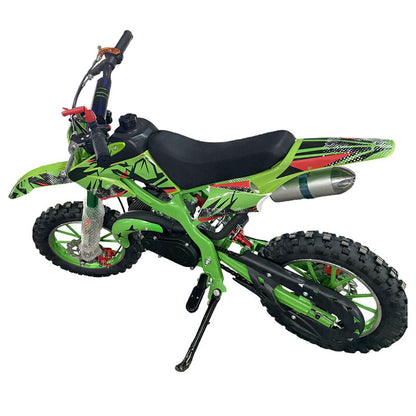 Green Mini Motor Dirt Bike Kids Pocket 2 Stroke Motorbike ATV Twin Exhaust Tip Toys 49cc 2025