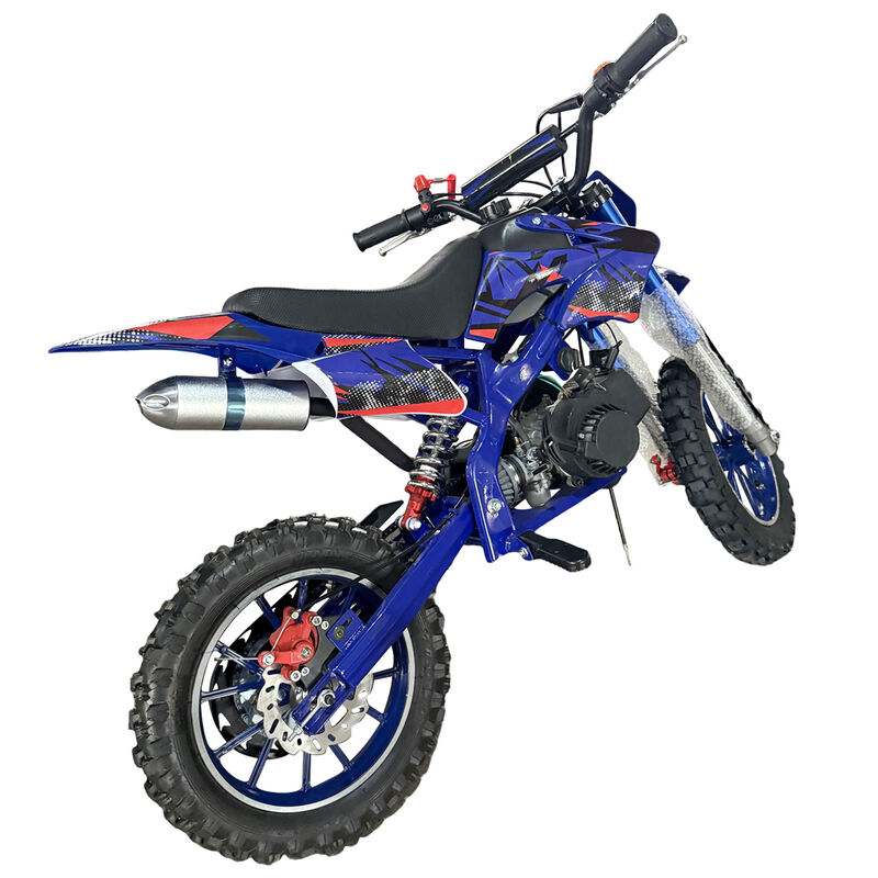 Blue Mini Motor Dirt Bike Kids Pocket 2 Stroke Motorbike ATV Twin Exhaust Tip Toys 49cc 2025