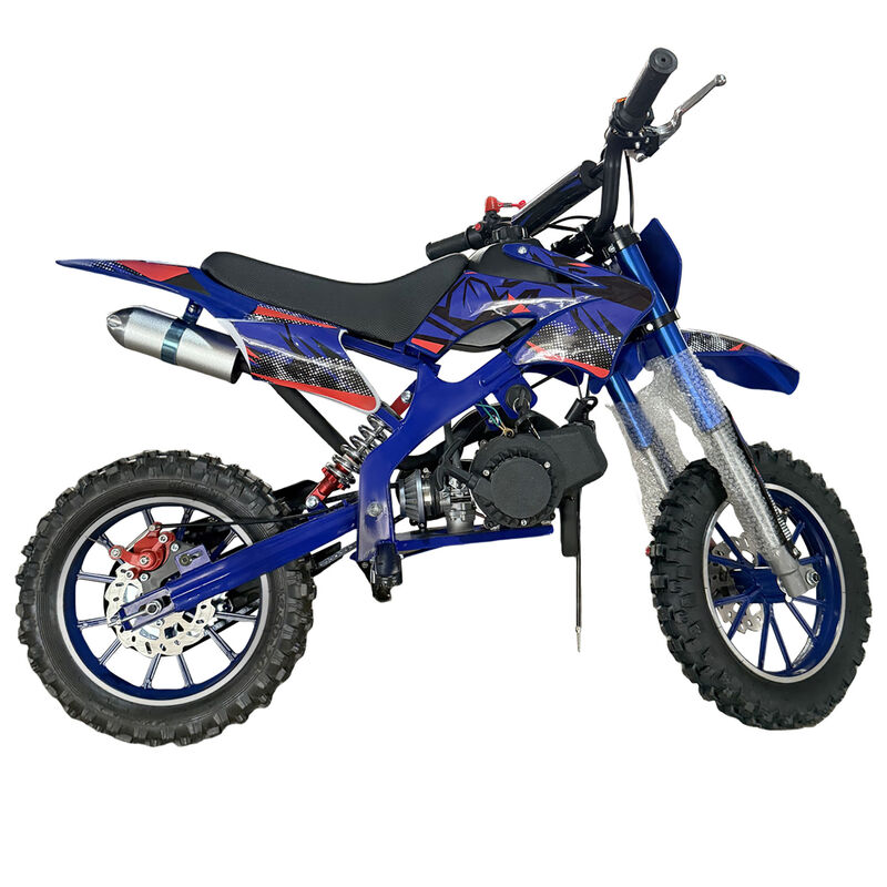 Blue Mini Motor Dirt Bike Kids Pocket 2 Stroke Motorbike ATV Twin Exhaust Tip Toys 49cc 2025