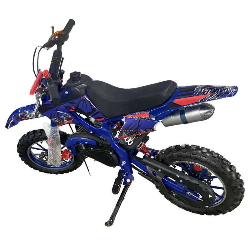 Blue Mini Motor Dirt Bike Kids Pocket 2 Stroke Motorbike ATV Twin Exhaust Tip Toys 49cc 2025
